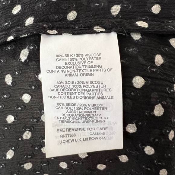 JCrew Swiss Dot Silk Button Down Blouse with Detachable Camisole - Picture 6 of 7